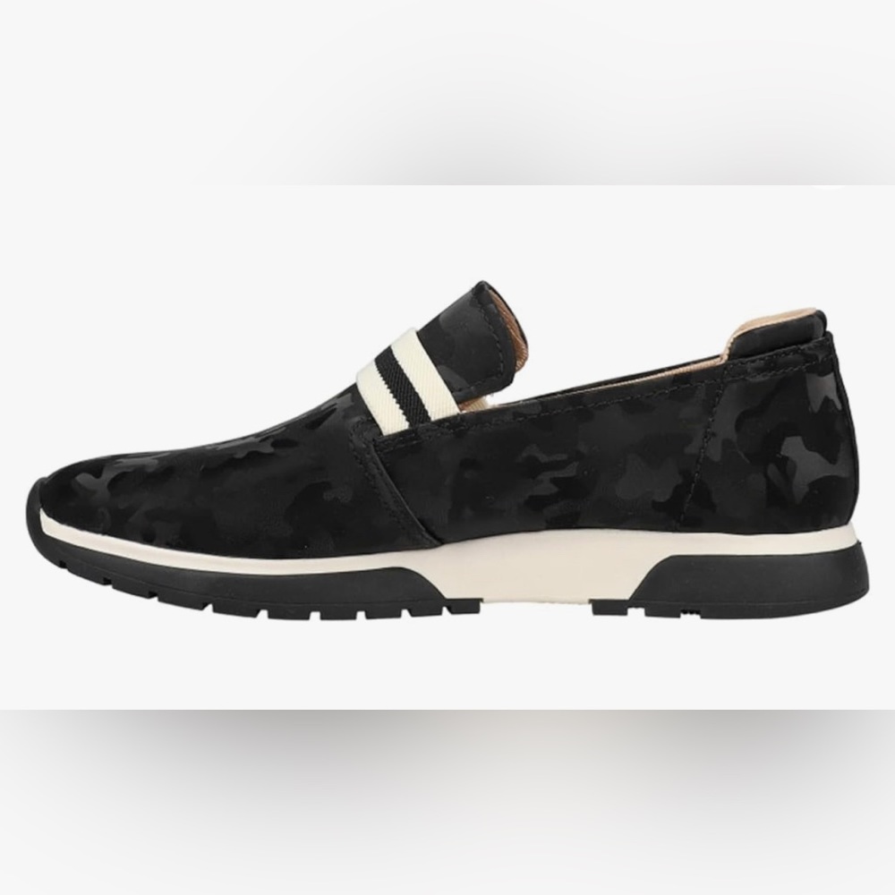 LifeStride Womens Haddie Camo Tech Slip On Sneakers Shoes Casual - Black